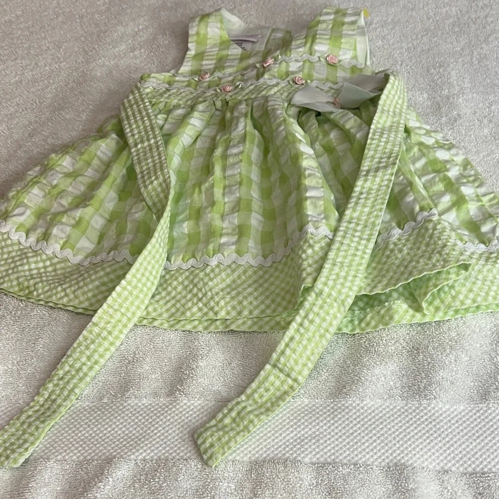 Bonnie Baby Green Gingham Dress